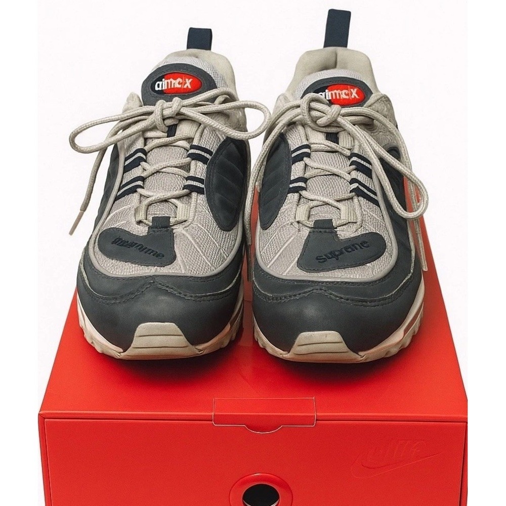 Supreme x Nike Air Max 98 Obsidian 844694-400 World Famous Sz 7 US 2018